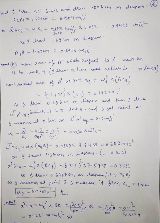 (3 3600 30 g draw how 11 to linku) 2 = 0.148 con 12 but I take ail scale and draw 1.806 cm on diagrams. 02A1 = 1.806cm 0903)