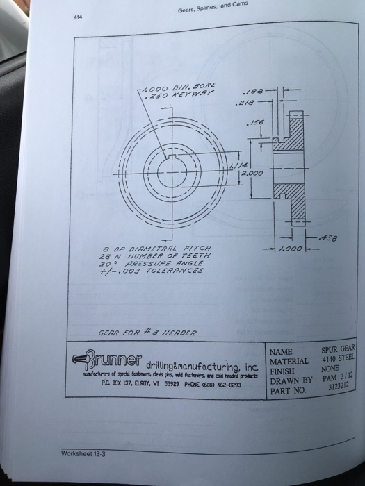 Gears, Splines, and Cams 414 000 DIN. BORE ./88 .218 2.000 پر منتهي الشهر اهرمی مهاراتی اعم ازای هراز و 6.000 28 N NUMBER OF