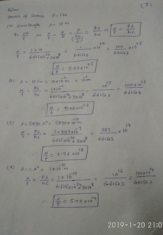 CT Given ca) wave length i0 m PA -x10 lo O 34 S 8 66 Sx3 6 623x 3 2. S. 03x10 25 loOx to 2.3 เจ x Io 589乂10 는몫. -lo 14 t o lb