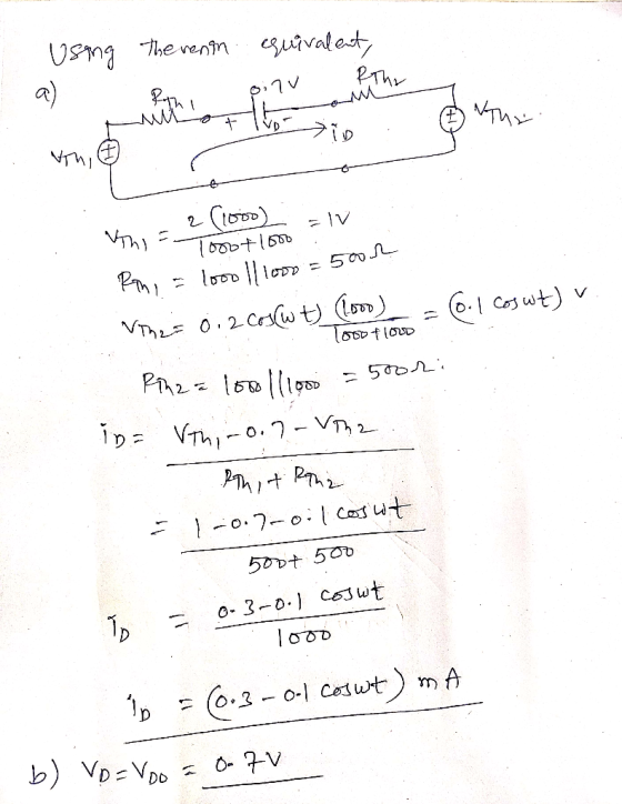 Usng The venin esuivalat PThy 2 Co0) .1 Cas wt) v VD0.2 Cswt (m DVh,-0.7- Vn 2 Pht P 10.7-0 Cas ut 50Dt 500 - 3-0. C3wt .2-01
