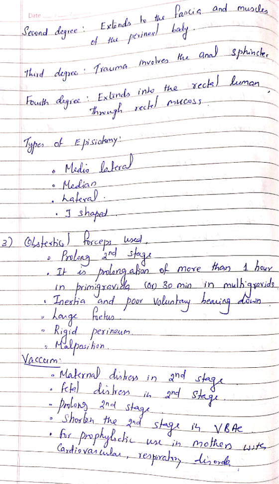 Date and mu muscles la to the fascia Extends to thee fascia_and Second degree: of the periner) baly sphincter third degree :