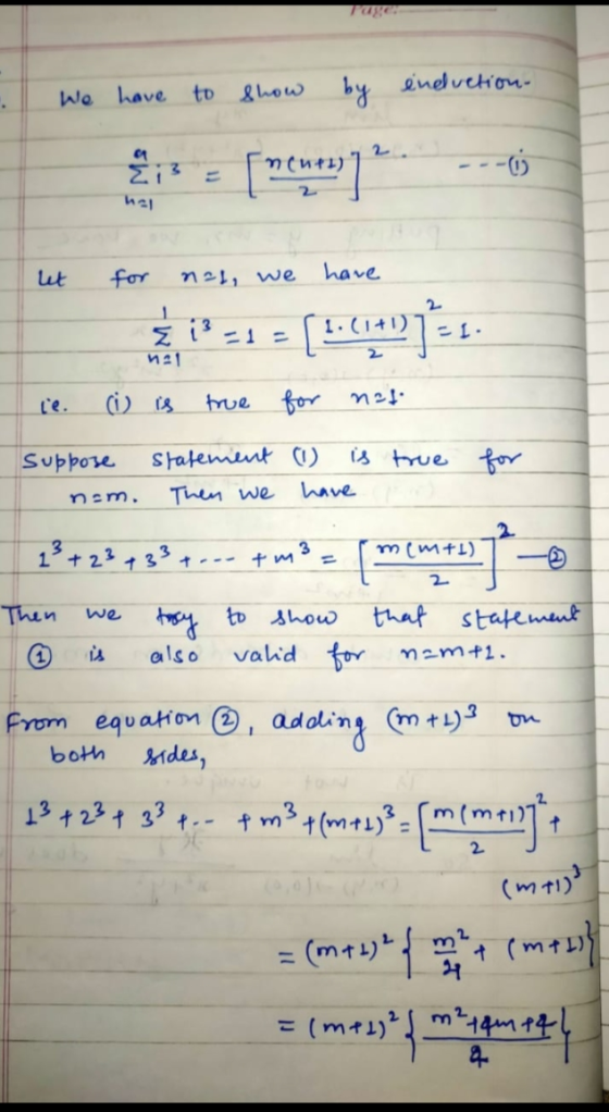We have to show by enduction- min1) 21 let for not, we have 121 for nat ie. (i) is true suppose statement nam. Then we (1) is