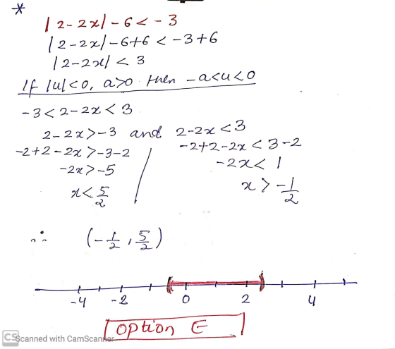 * 12-2 / - G < - 3 ( 2 - 2x/ - 6+6 < -3 +6 | 2-2 3 If lulco, axo. then asuo - 3 < 2-22 < 3 2-27-3 andd 2-2x <3 -2+2 - 2x 2-3-