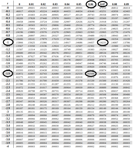 Z 0 0.06 0.07 0.08 0.09 0.05 48006 44034 46812 -0 -0.1 -0.2 -0.3 -0.4 -0.5 -0.6 -0.7 -0.8 50000 46017 42074 38209 .34458 1308