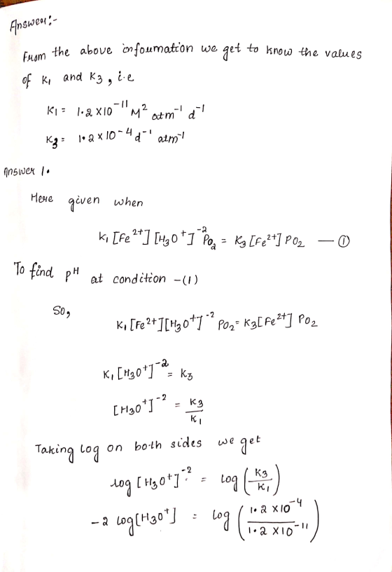 Answert:- in the above in foumation we get to know the values of Ki and Kzgie Ki= 1x 10 m2 cutm Kg: 102x10~4d- almy A