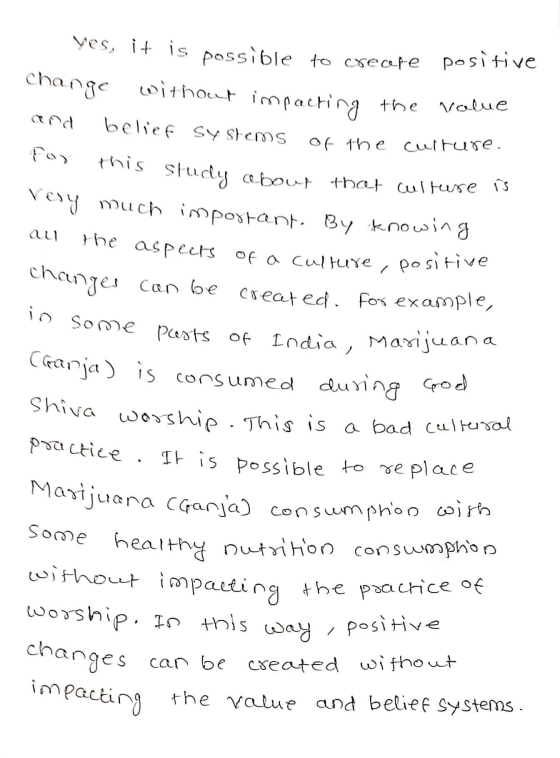 practice. It is possible to replace Marijuana (Ganja) consumption with Value cand of the culture. ves, it is possible to crea