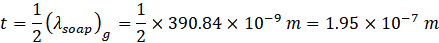 t -(isoap)x84 x 10-9 m 1.95 x 10-7 m g 2