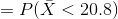 = P(X < 20.8)