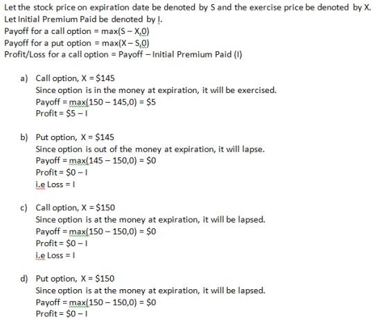 Let the stock price on expiration date be denoted by S and the exercise price be denoted by X. Let Initial Premium Paid be de