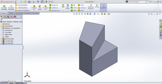 Part1.SLDPRT > Search Commands ? --OX Rib to Wrap BS SOLIDWORKS - O - S Swept Boss/Base I swept Cut Extruded Revolved Lofted