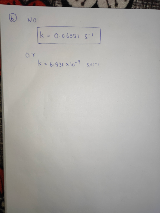 No k= 0.06931 S-1 k= 6,931 x 10-2 secil