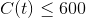 C(t) \leq 600