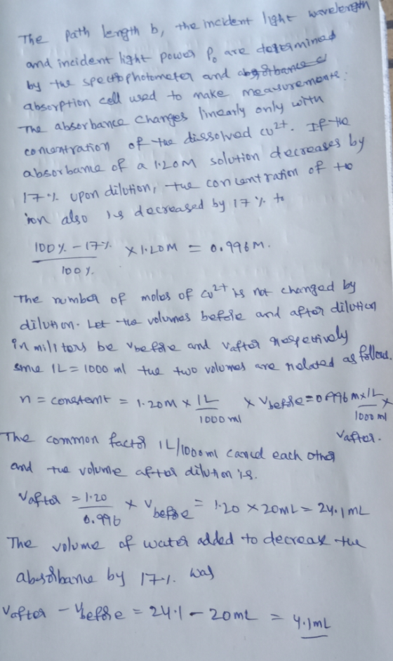 The Path length b, the mcident lhehe velengtin amd incident kaht Powes P are deteaminod abseyption cell used to make meaduyem