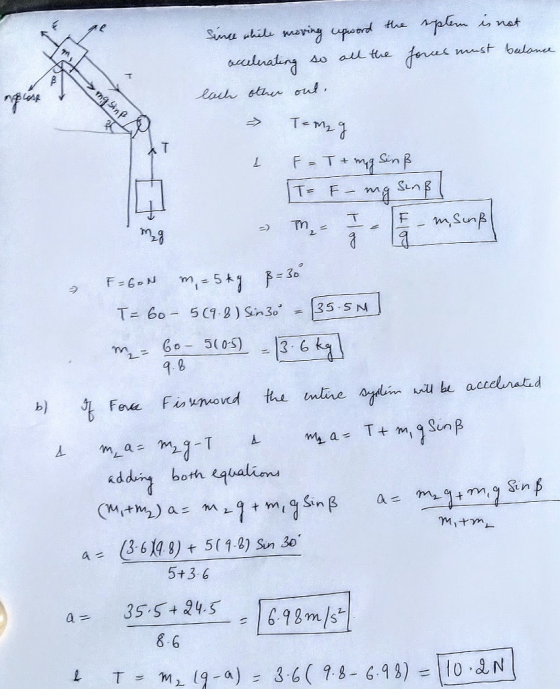 since while moving upword the accelerating so all the each other out. reptem is not forces must balance ng ng sing → a TEM2g