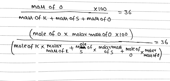 .. X.100.-36 mam of o Maw of Ktmam.of.stmal.ofo.. . . . . (mole of o x molar man of O X.100.). 236 TMöte of mole of K x mol