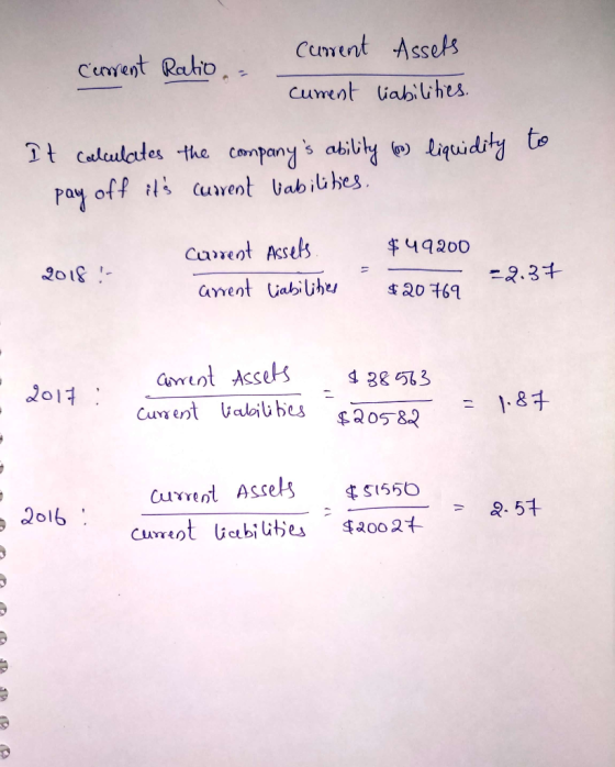 Current Ratio - Current Assets cument liabilities. to It calculates the companys ability (60) liquidity pay off its current