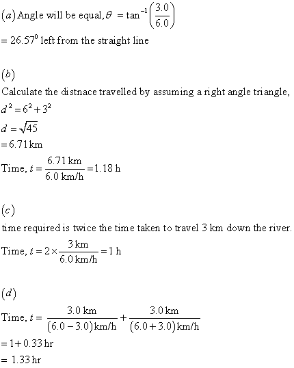 3.0 6.0 (a) Angle will be equal,e tan -26.5% left from the straight line Calculate the distnace travelled by assuming a right
