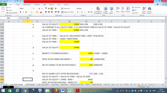 PV, FV, ANNUITY (Autosaved) - Microsoft Excel (Product Activation Failed) Review View Add-Ins Formulas Data - 2x Σ AutoSum :