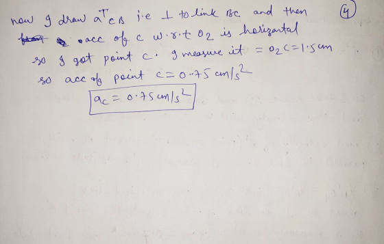 now I draw at co sie t to link be and then foon of a wirit O2 is horizartal § got point c. 9 measure it g measure it = 02 C=1