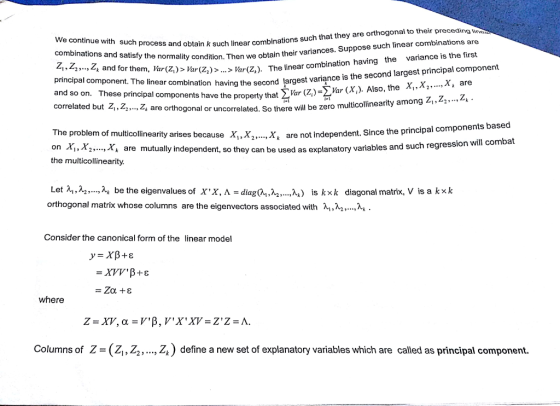 reced ing ia s such that they are orthogonal to their p e continue with such process and obtain k such linear combination com