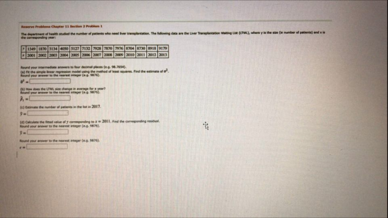 Reserve Probleme Chapter 11 Section 2 Problem 1 The department of health studied the number of patients who need liver transp