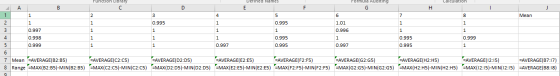 Function Library Derihed Names Formula Auditing Calculation F 8 Mean 0.995 0.995 1.01 0.996 1 0.997 0.998 0.999 0.999 0.995 0