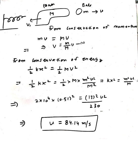 (a non - Bals om eigen u poo ist in momentum from Conservation of mu = MU. - A venu from conservation of energy Ź kat = t mu