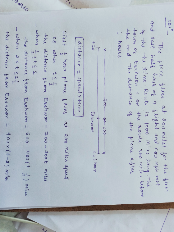 5019 - The plane flies at 200 miles for the first and last half hour of a flight and 400 mph rest of the the time. Route is 1