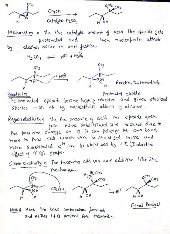 Cn3 oCh3 ch3 Ch3on Catalyhic MSoy и ои Mechanis m gn the catalyhe amount dacid the epoxidu getk protonatidl and then nucleaph