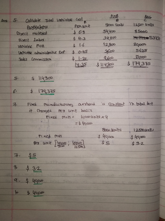 Total Voericable Cast 8 Dect mateial Direct 2nd- Vasiable MoH 6.3 4.3 17049531 4400 12300 3600 5625 20 14435 $1143S l 4300 it Changes pes umit basts Fixes mhs looss units x 32