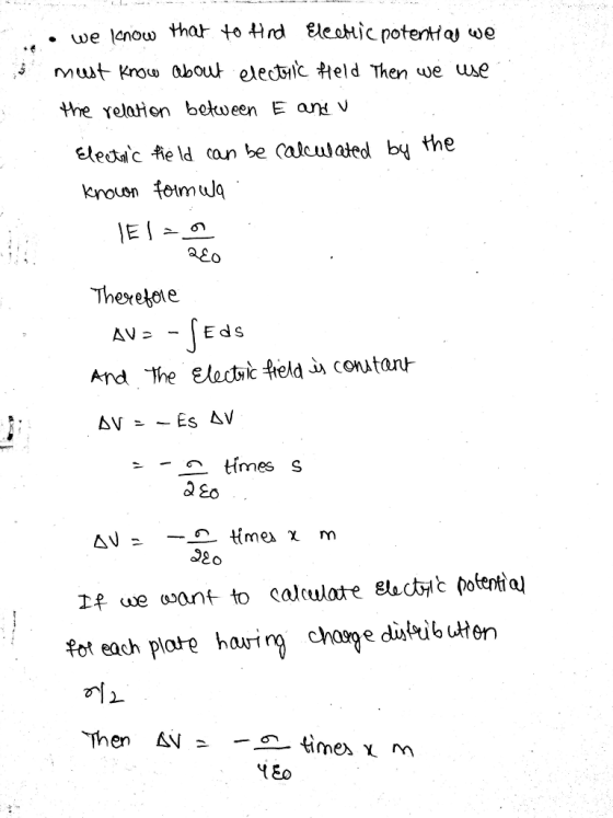 mut Krou about e ectic eld Then we use the relaon boloeen E arn v edalc书eld can be Culculated by the ーの -Eds And The eledtc