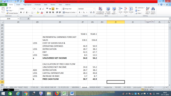 24 26 PE EPS, STOCK DIVIDEND - Microsoft Excel (Product Activation Failed) File Home Insert Page Layout Formulas Data Review