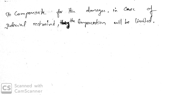 To compensate for the damages, in case of Judicial restraints, the one the compensation will be limited, 1 aino Scanned with
