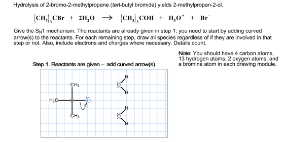 Hydrolysis of 2-bromo-2-methylpropane (tert-butyl