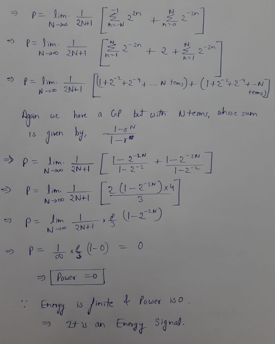 -2n p= lim. I NO 2N+1 > - 2n N p=lim. NO 2N+I 21 + 2+ 3 2 2n h=1 > -2 -2 +2 + p=lim. N 00 QN+1 N tems) + (1+2 +2 4+ N tems