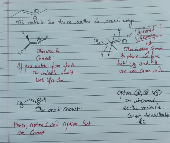 4 This molecule can also be written in several ways M. Inconet Geonly Ch * 쨔 ye line n. This one is Correct 1 yaa. watch from