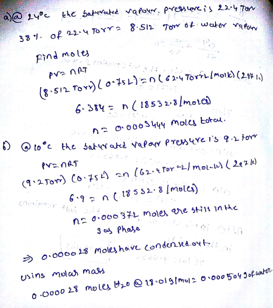 33 ฯ. of 22-4 Pnd mole Moll) (2sM I) €,了 うo.ooool3 moies have condensed.oYト くらし,