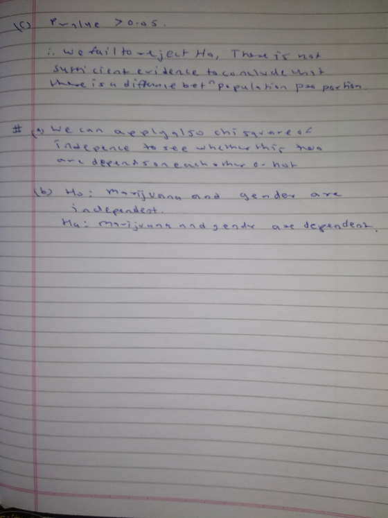 Pralne >o.us i wo fail to reject Ho, There is not sushi cient evidence to concludenst there is a differne betnpopulation pas