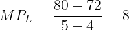 80 – 72 MPL= 5- 4 = &