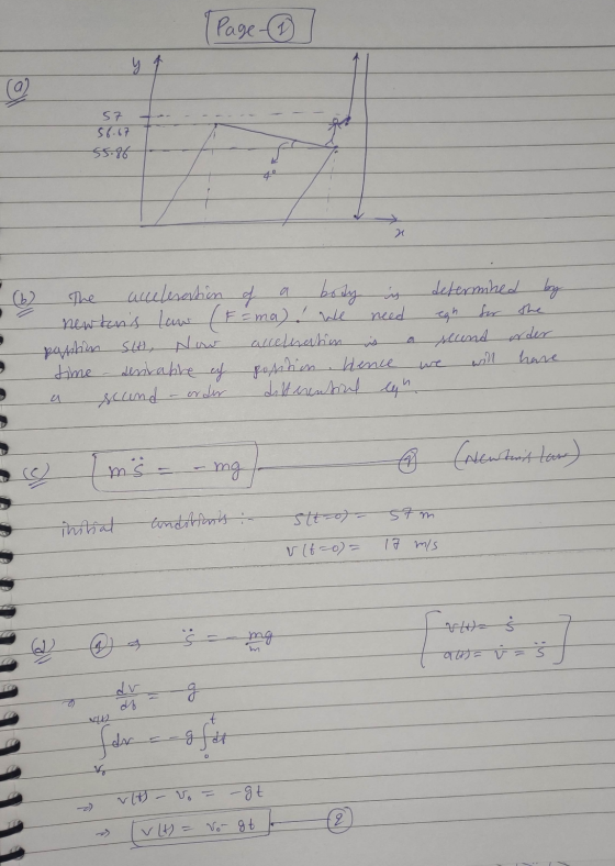 Page 1 57 56.67 55.86 s n (62 egh for the The acceleression of a body is determined by newtons law (F=ma)! We need paktion s