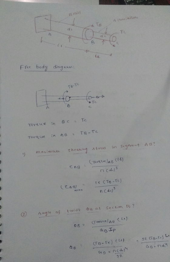 di Ts ei Free bod doga…\ T6- 0 てPG n C4) ②ヘngle af twist Φ8at Section B? eg 2 (Torque Li 3 2.
