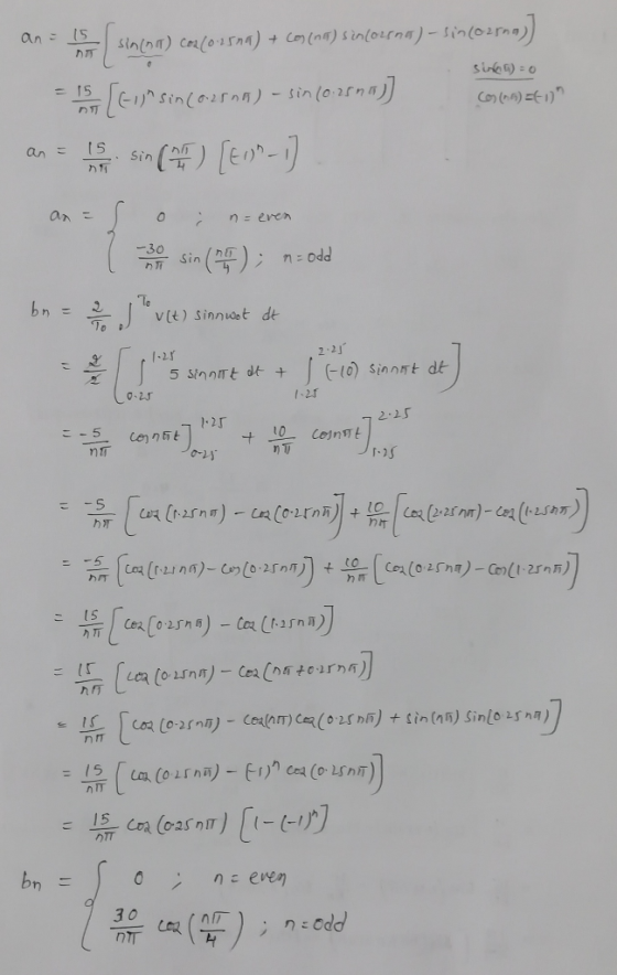 an= 15 sin (笑) |En® an o even -30 n odd 2-2J 1、LT 2-25 n T nit n IT 3 0 而㈤( T )冫η.dd