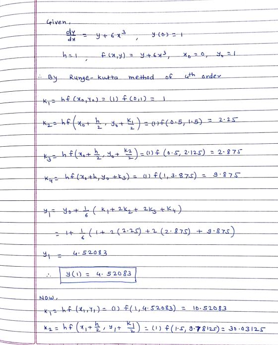 Given. othe-y+672, 401-34 her, F(8,4) 2 Y+623, 1020, 121 By Runge- kutta method of 4th order Kro hof Clayta) = ( f(ow Kashff