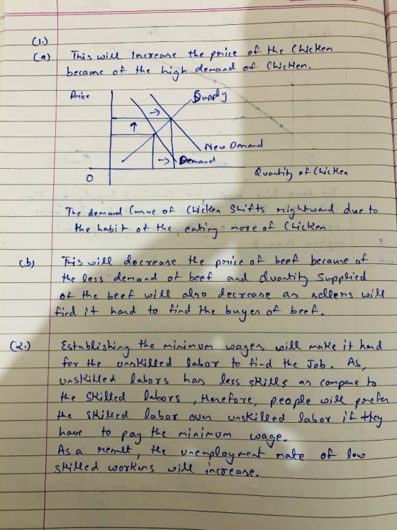 This will increase became of the high the price of the Chicken demand of Chicken. Price Supply New Demand Demand Quantity of
