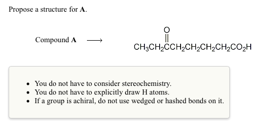 Compound A gives the product(s) below on