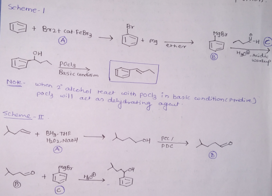 Scheme- 7 + Brat cat. FeBoa Mg Ba + mg mg ethe ether OH H2O4 Acidic workep Pocla Basic condition Note when 2° alcohol react w