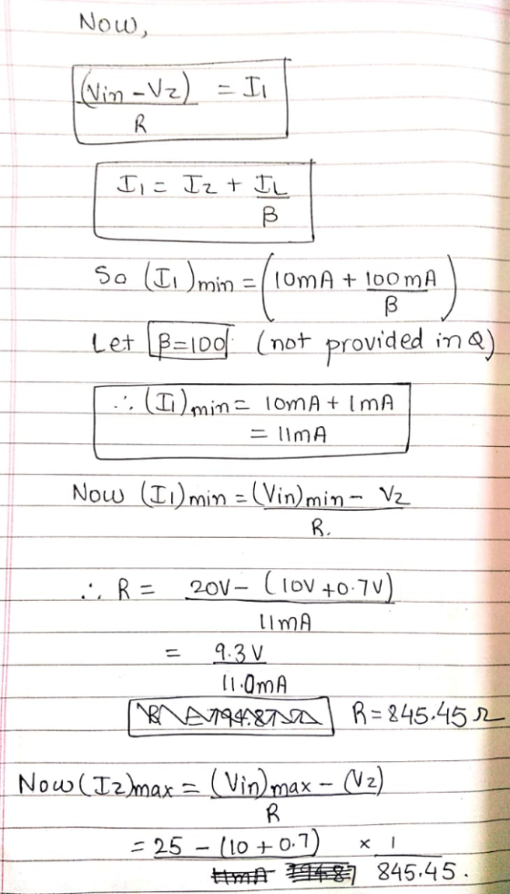 Now 1にTztUL Let p 10 (not provided im) 11mA Now T =9.3V li OmA ニ25-10 +07) 845.45