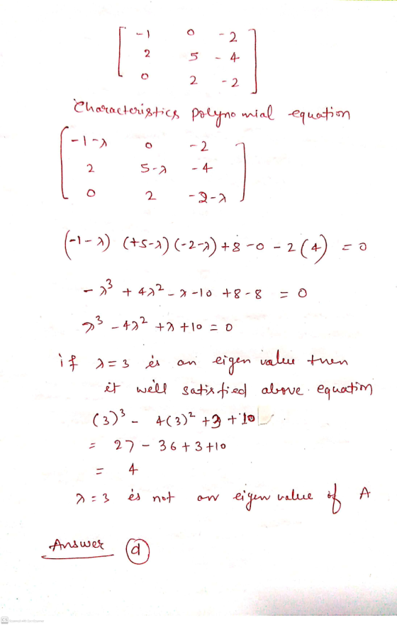 2. 2 4- 2 - 2 Characteristics polynomial equation -1-1 0 -2 2 5-7 -4 2 -2-2 (1 - ) (+s-1) (-2-») +8 -0-2 (4) 73 +472-7-10 78-