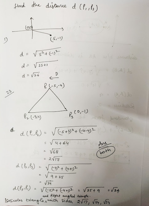 find the distance d (P., P2) 0 3,-1) WhatAlb d = √² + (-1,2 d=V2sto d = 826 DA) 23 P(-5,-4) (0-1) P2 (-3,4) both d (P., b) =