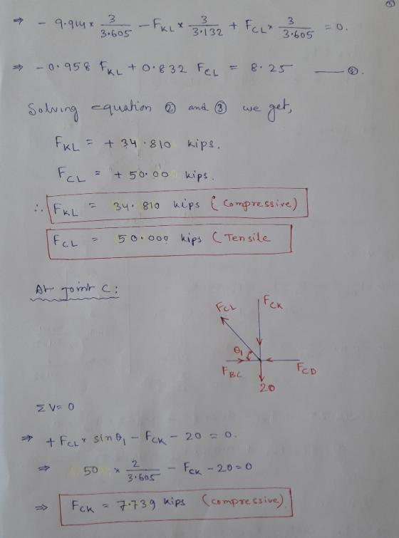 L3132 CL 3.605 3.6os の rCL = 8.25- FKL3 8lo kips 5 oips CL FcL kips Ten sile CK C D BC 20 2. 50 vessive